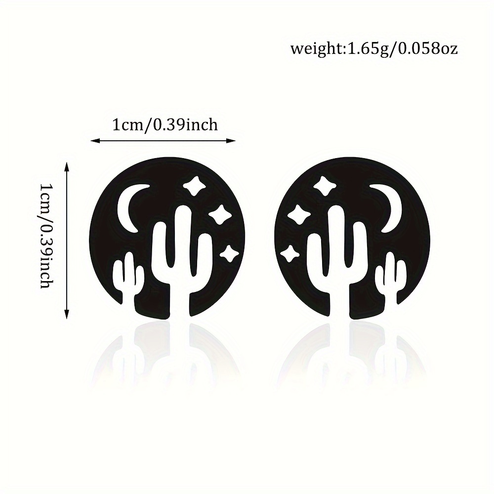 Women's Minimalist Celestial Stud Earrings — Stainless Steel
